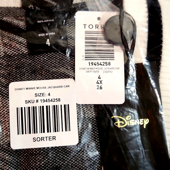 ❤️NWT VINTAGE TORRID CARDIGAN - MICKEY MINNIE MOUSE - JACQUARD SWEATER PLUS SIZE - Picture 5 of 12